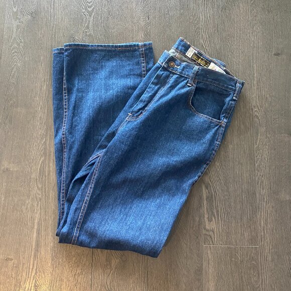 VINTAGE SEARS MEN'S STORE MINI FLARE / BOOTCUT JEANS SIZE 34/33 - Picture 1 of 11